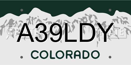 A39LDY Colorado License Plate