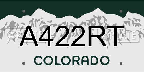 A422RT Colorado License Plate