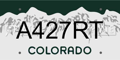 A427RT Colorado License Plate