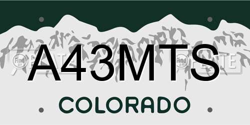 A43MTS Colorado License Plate