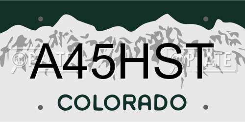 A45HST Colorado License Plate
