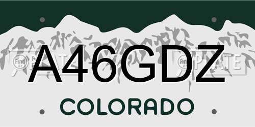 A46GDZ Colorado License Plate