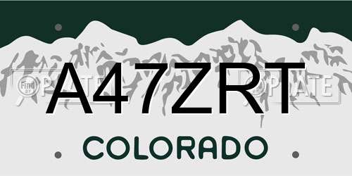 A47ZRT Colorado License Plate