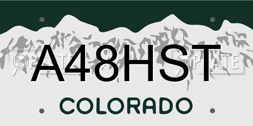 A48HST Colorado License Plate