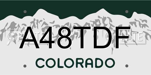 A48TDF Colorado License Plate