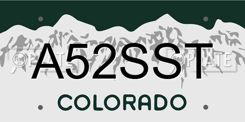 A52SST Colorado License Plate