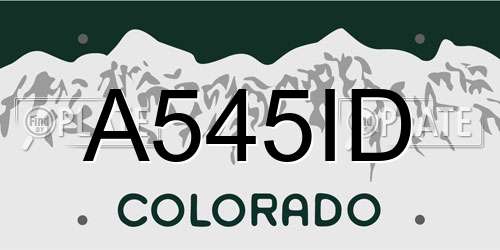 A545ID Colorado License Plate
