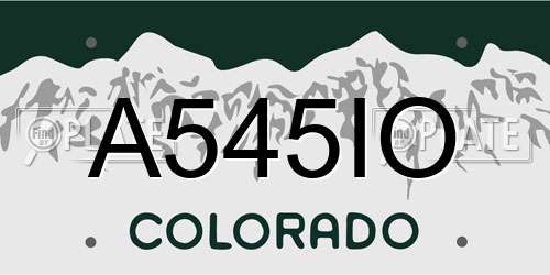 A545IO Colorado License Plate