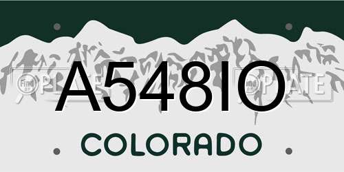 A548IO Colorado License Plate