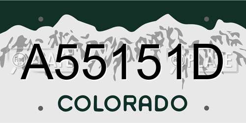 A55151D Colorado License Plate