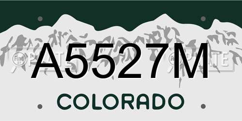 A5527M Colorado License Plate
