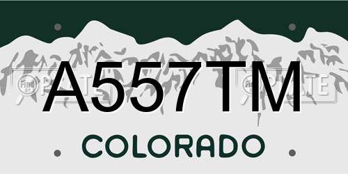 A557TM Colorado License Plate