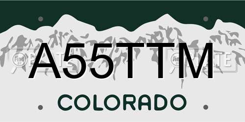 A55TTM Colorado License Plate