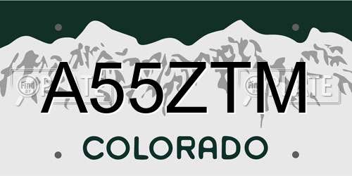 A55ZTM Colorado License Plate