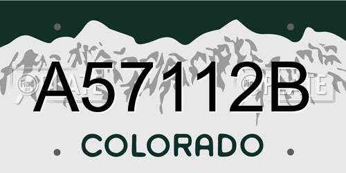 A57112B Colorado License Plate