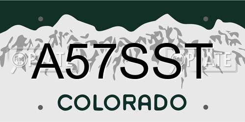 A57SST Colorado License Plate