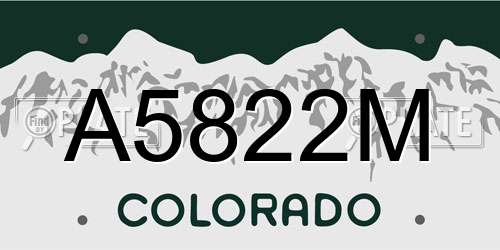 A5822M Colorado License Plate