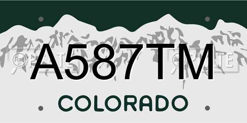 A587TM Colorado License Plate