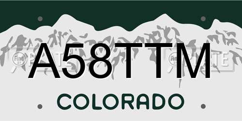 A58TTM Colorado License Plate