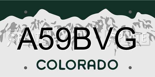 A59BVG Colorado License Plate