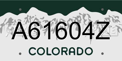 A61604Z Colorado License Plate