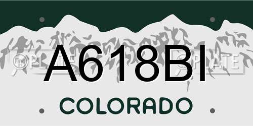 A618BI Colorado License Plate