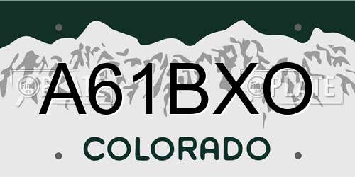 A61BXO Colorado License Plate