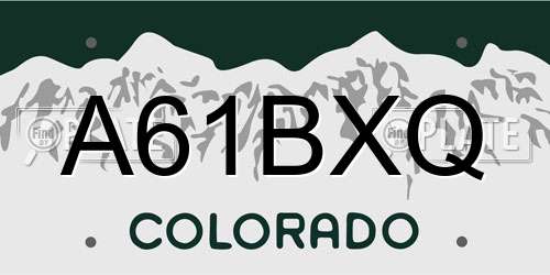 A61BXQ Colorado License Plate