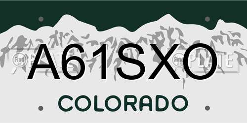 A61SXO Colorado License Plate