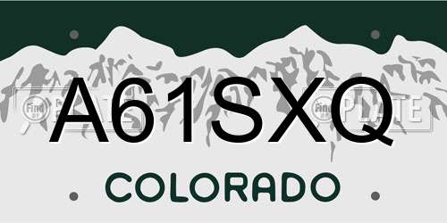 A61SXQ Colorado License Plate