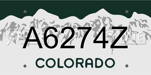 A6274Z Colorado License Plate