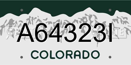 A64323I Colorado License Plate