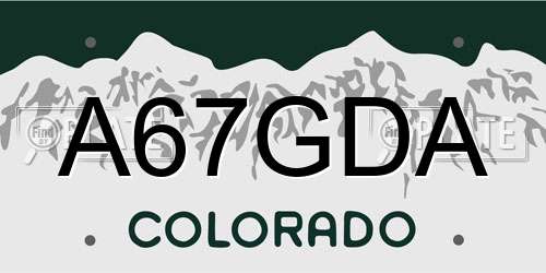 A67GDA Colorado License Plate