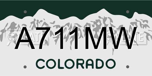 A711MW Colorado License Plate
