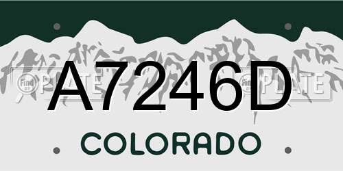 A7246D Colorado License Plate