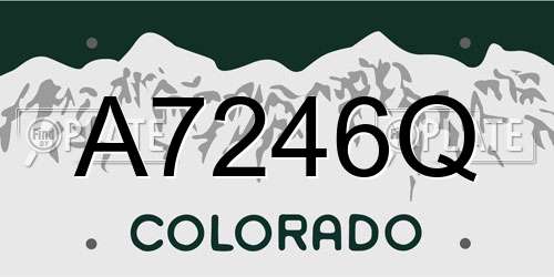 A7246Q Colorado License Plate