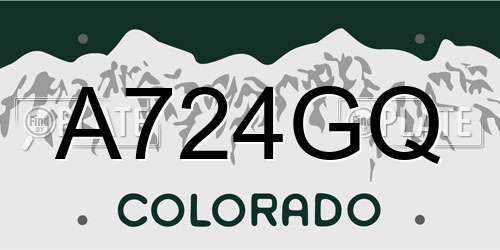 A724GQ Colorado License Plate