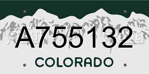 A755132 Colorado License Plate
