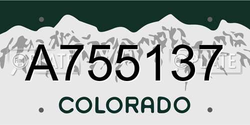 A755137 Colorado License Plate