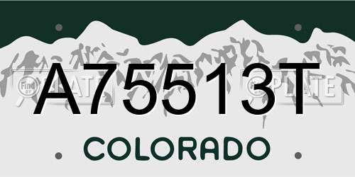 A75513T Colorado License Plate