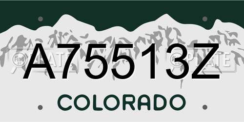 A75513Z Colorado License Plate