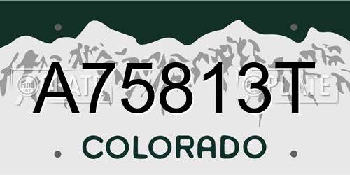 A75813T Colorado License Plate