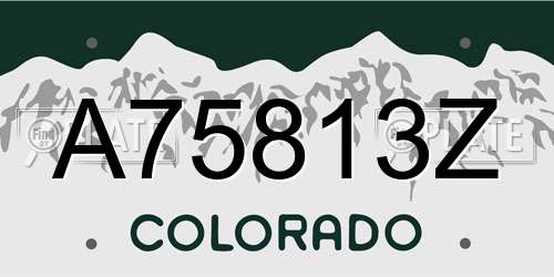 A75813Z Colorado License Plate