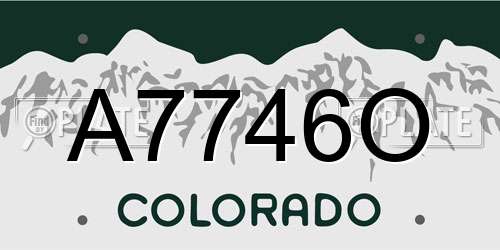 A7746O Colorado License Plate