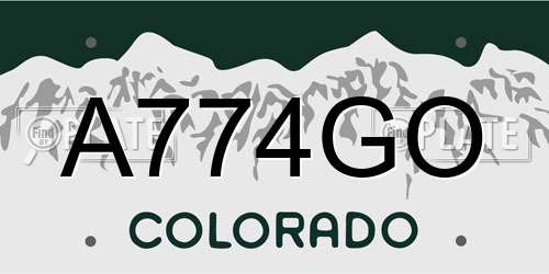 A774GO Colorado License Plate