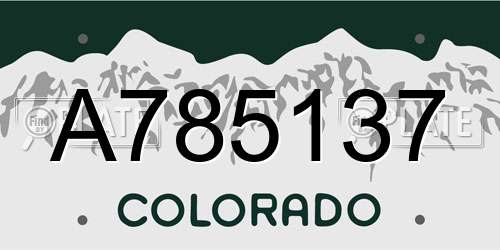 A785137 Colorado License Plate