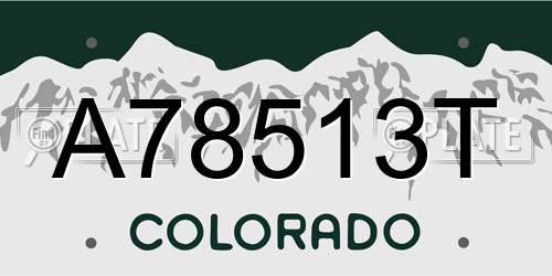 A78513T Colorado License Plate