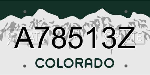 A78513Z Colorado License Plate