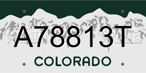 A78813T Colorado License Plate