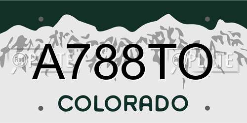 A788TO Colorado License Plate